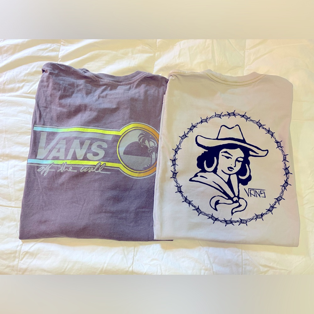 Vans Men’s T-Shirts Size Large - One Long Sleeve - One Short Sleeve